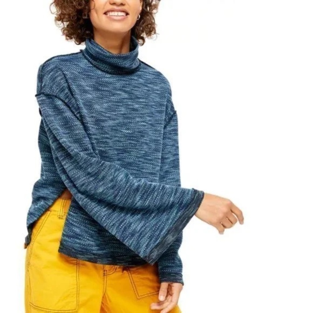 Free People We The Free Sunny Days Turtleneck In Navy Blue Size S New With Tag